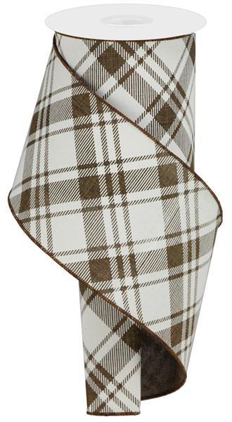 RGA128704 4X10 Diagonal Stripe & Check Brown/Ivory