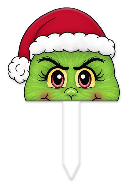 MM913836 5"W Peeking Furry Elf Plant Enhancer Red/Lime/White/Black