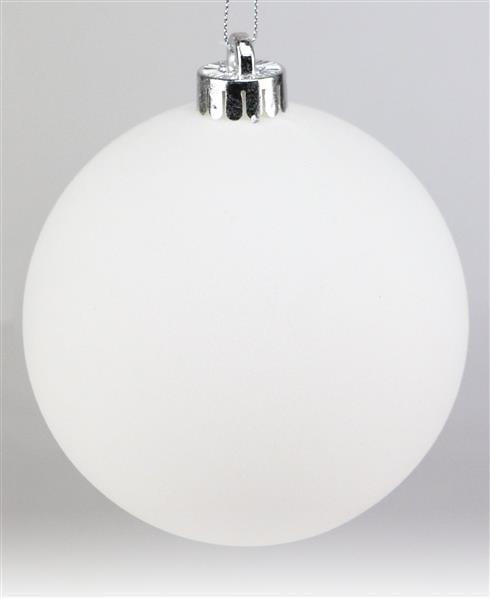XH113827 120Mm Smooth Flocked Ball Ornament White