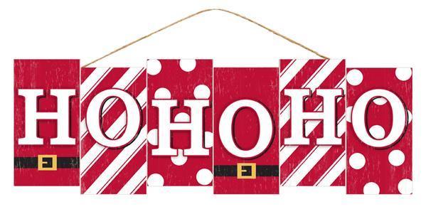 AP7042 14"L x 4.75"H Hohoho Block Sign Red/White/Black