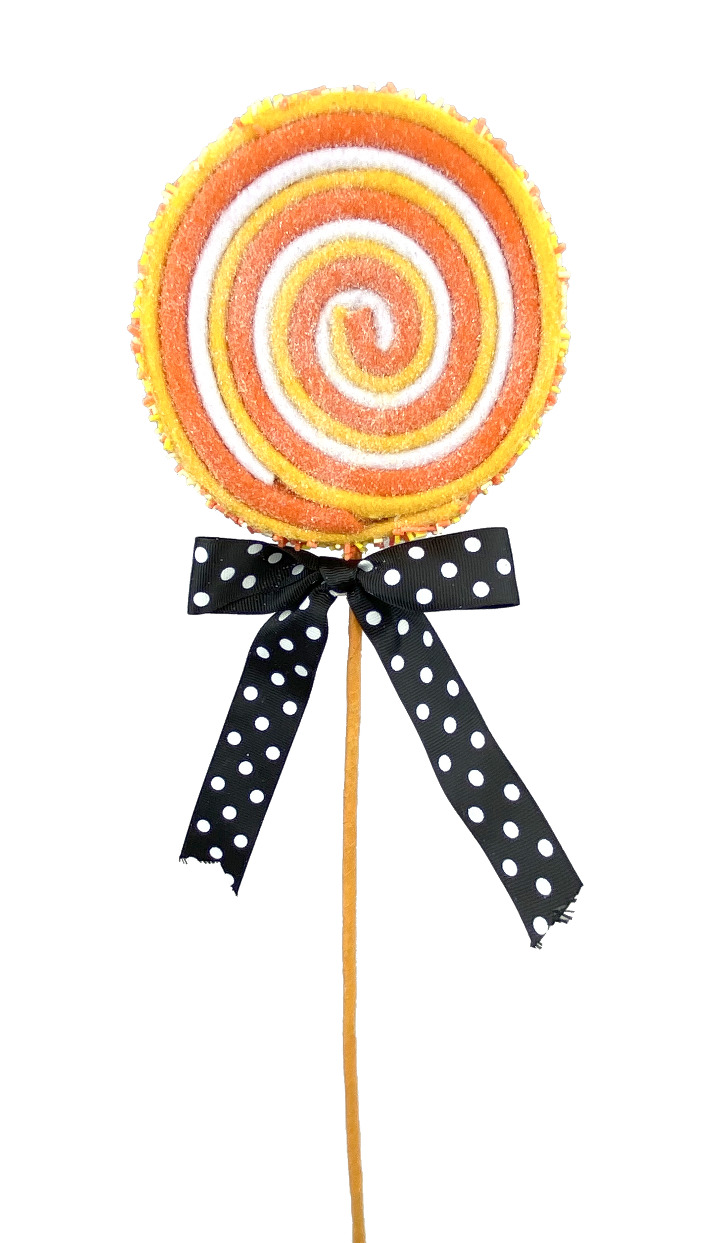 56719ORYWWT 23"X5"DIA Lollipop Pick Orange/White