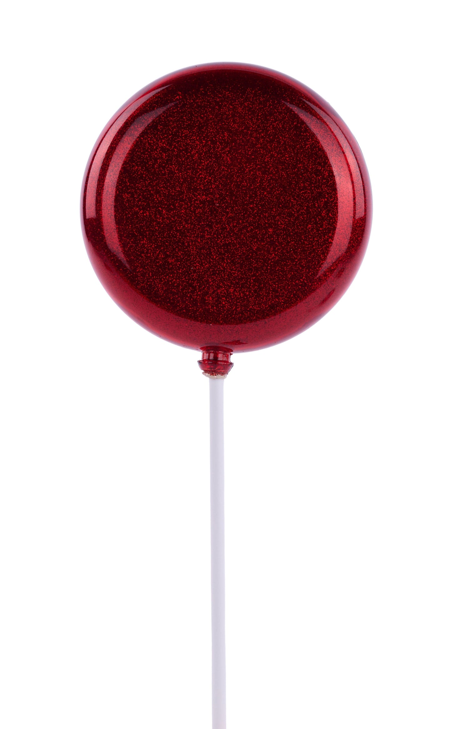 XC120524 100Mm Glitter Lollipop W/Stick, 9.75"Oal Red