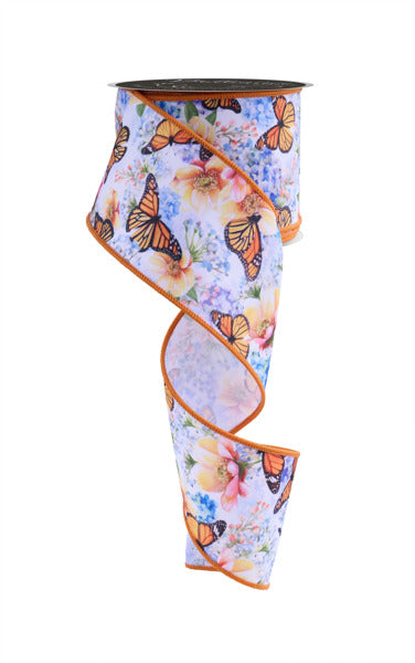 LS1047 2.5" x 10yd Monarch Butterflies Orange/Yellow