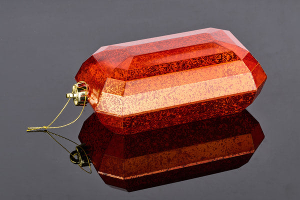 XJ551648 8"L x 5"W Antique Look Rectangle Gem Orn Copper