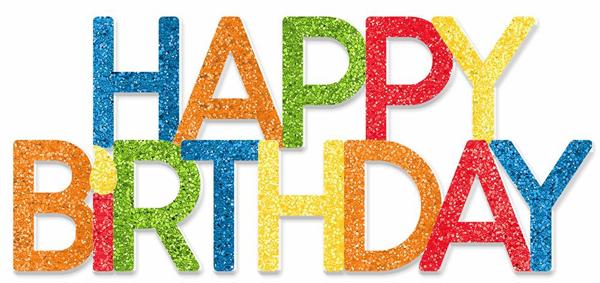 MS179072 12.5"W Happy Birthday Shelf Sitter Primary Multi