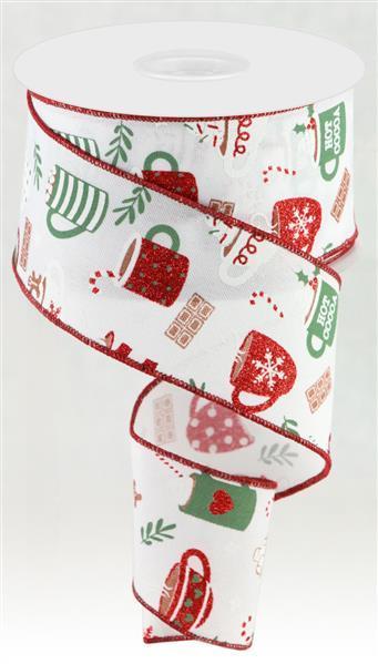 RGC175027 2.5" x 10yd Hot Cocoa White/Sage/Brown/Red