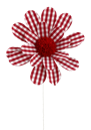 62815RD 24"H 8"DIA Gingham Sunflower Spray Red
