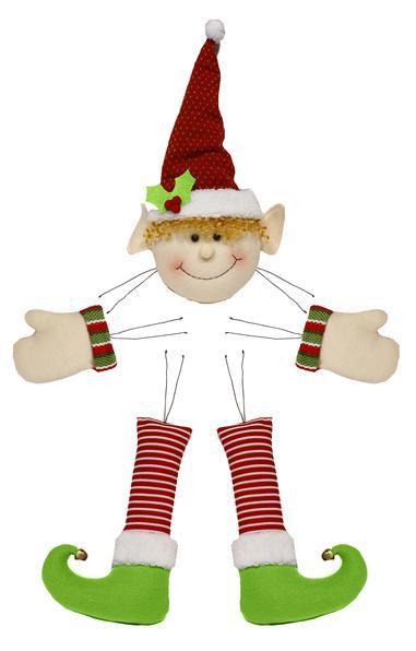 XC9879 5 Pc 28"H Elf Decor Kit Red/White/Green