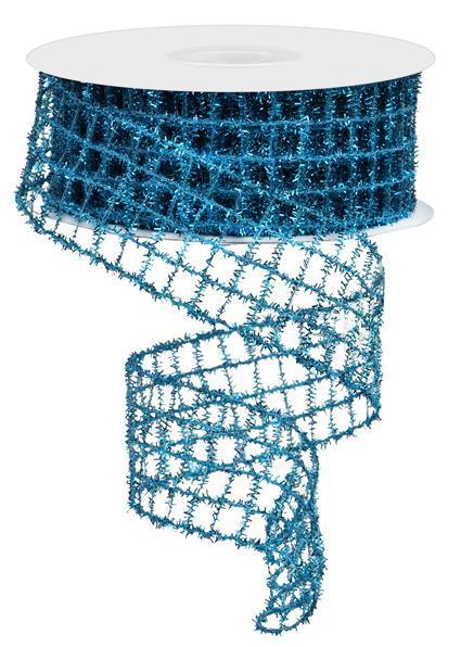 RM997534 1.5" x 10yd Tinsel Mesh Turquoise
