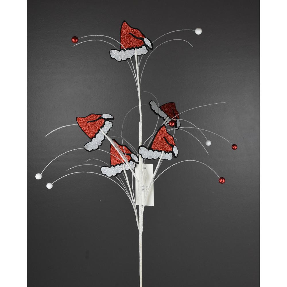 167023 31" Glitter Santa Hats Spray Red/White