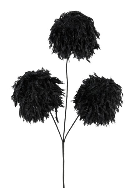 MN025402 16" Furry Fabric Ball Spray Black