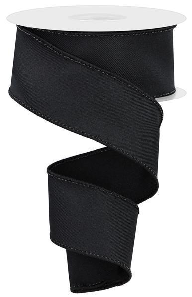 RGE120202 1.5" x 10yd Diagonal Weave Fabric Black