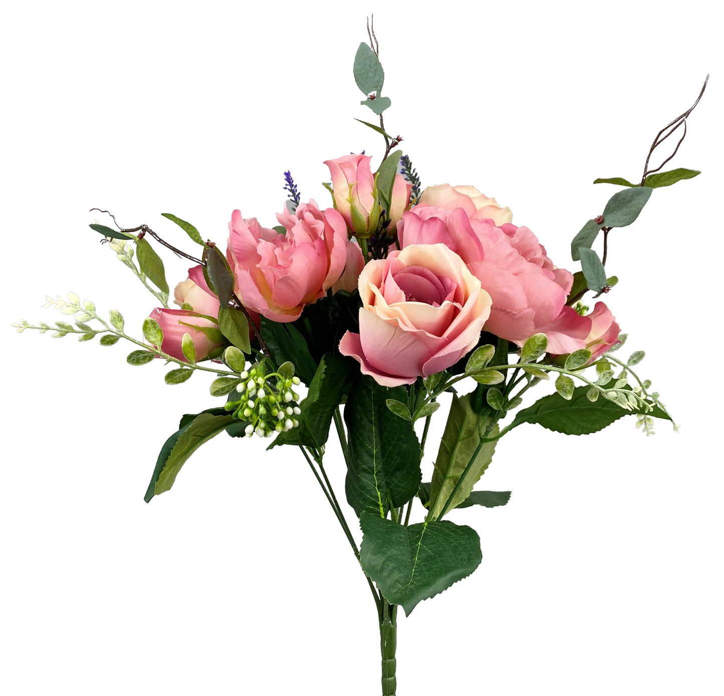 35116MV Rose Peony Mix Bush H17" Mauve