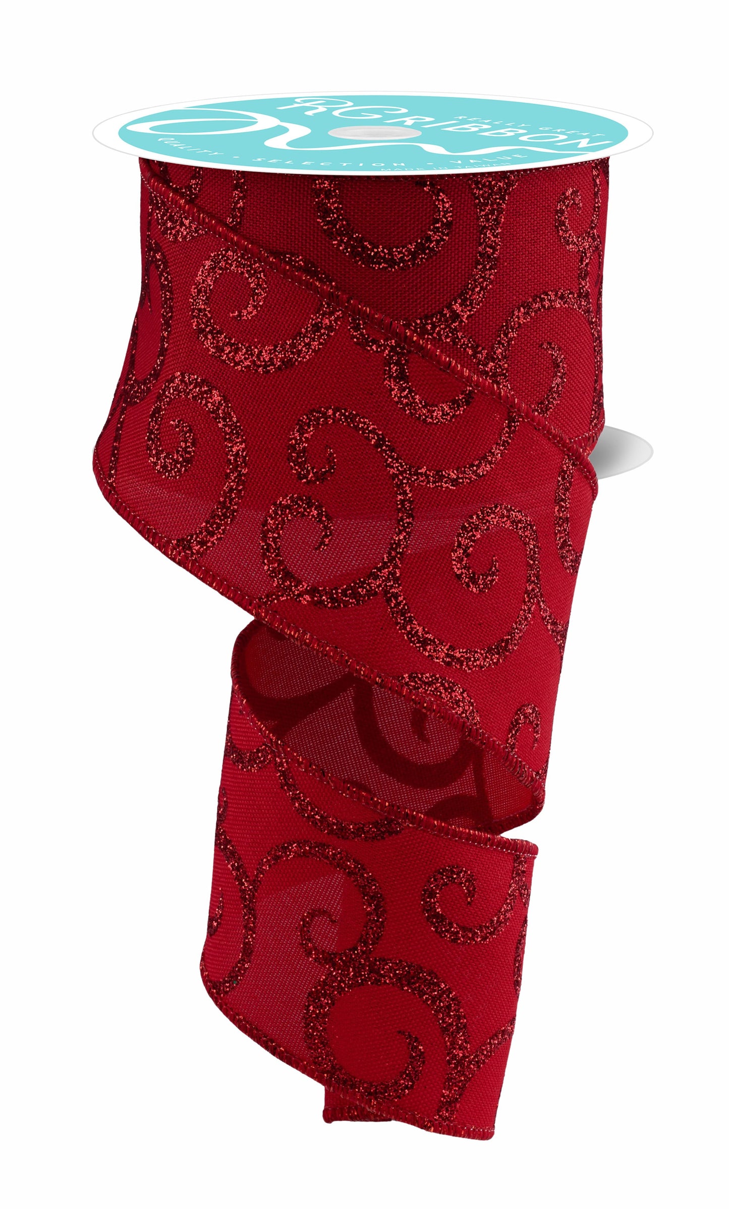 RGF178724 2.5" x 10yd Glitter Swirl Red