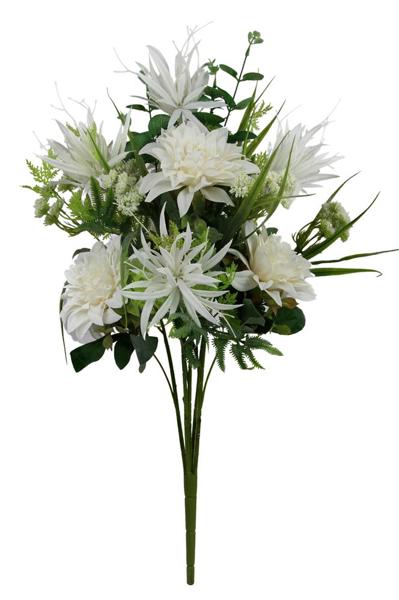 FB190127 24.5"L Dahlia/Epiphyllum Bush Bouquet x 5 White