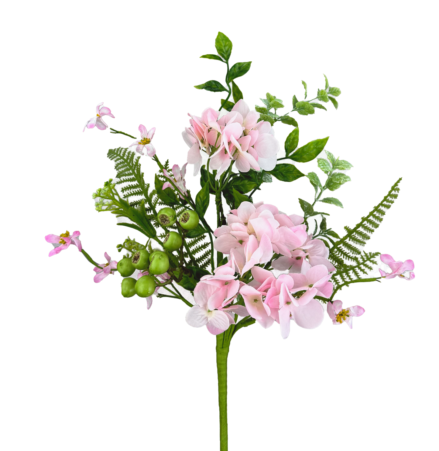 63663PK 18"H Hydrangea Leaves Pick Pink