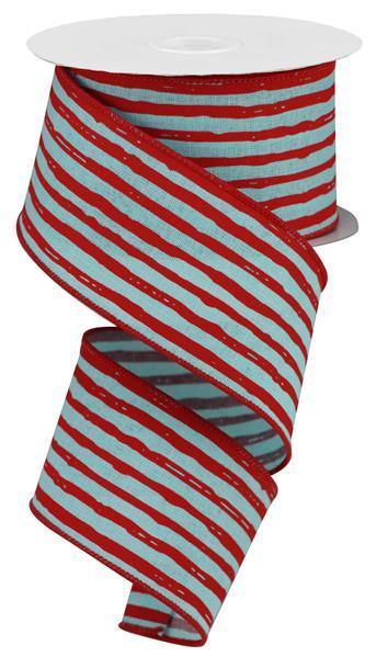RGA1382TA 2.5" x 10yd Irregular Stripes On Royal Ice Blue/Red