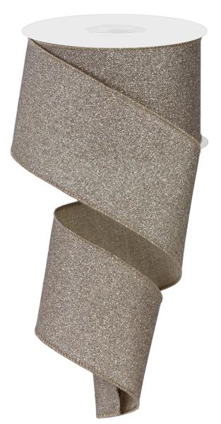 RGE138139 R2.5" x 10yd Fine Glitter On Royal Taupe