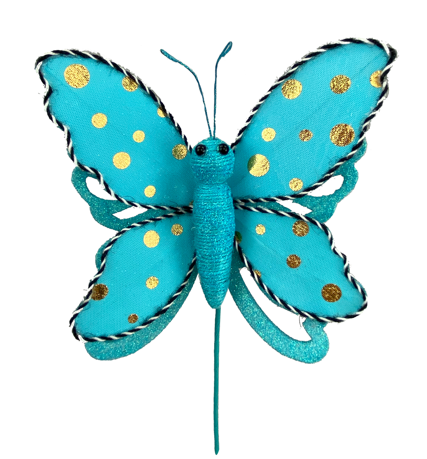 63111BL H13xW7 Polkadot Butterfly Pick Blue