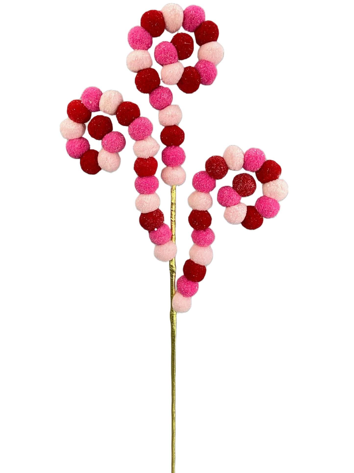 85738PKBTRD 27"H Spiral Curly Spray Pink/Bt Pink/Red