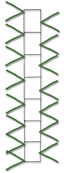 XX758509 36"Lx4"W Wire Pencil Work Rail Tt Green