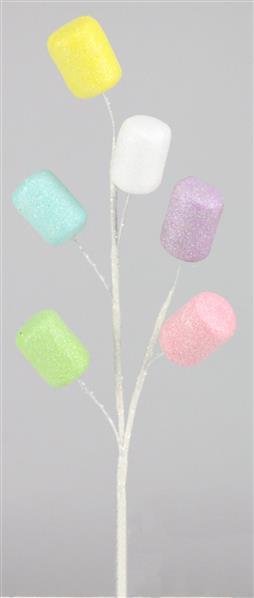 XP1014 12" Glitter Marshmallow Pick Lime\Pink\Purple