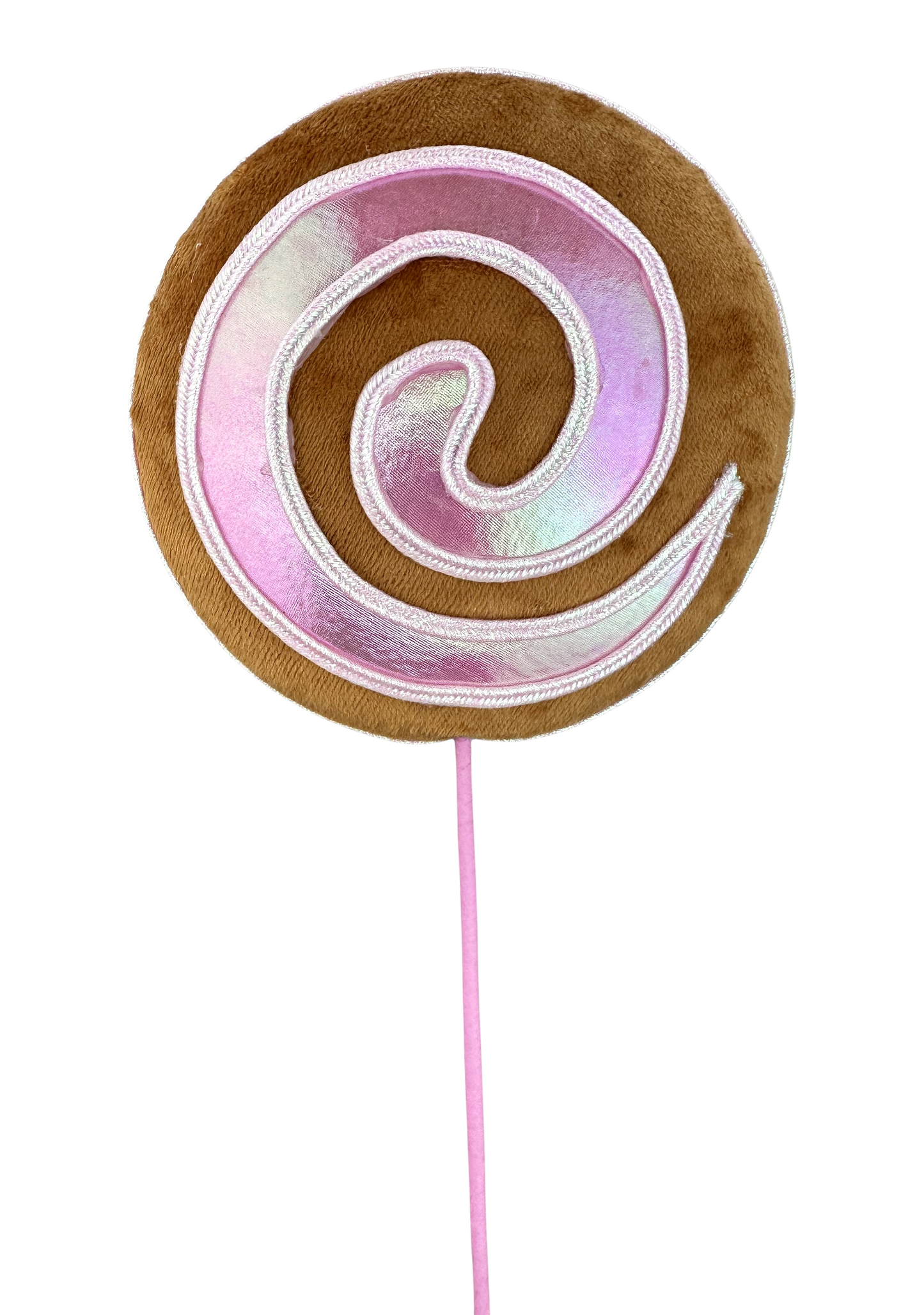 86444BNP 22"H DIA 6.5" Gingerbread Lollipop Spray Brwn/Pink