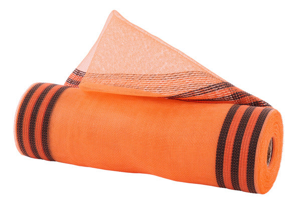 RY5008F7 10.25" x 10yd Fine Weave Border Stripe Orange/Black