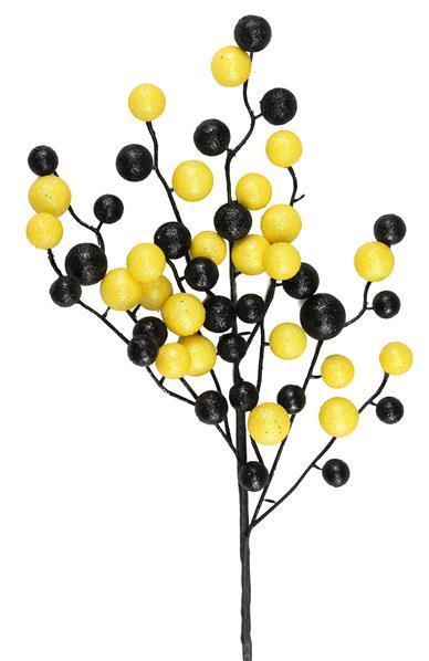 XP3800EJ 17"L Round Mixed Glitter Ball Pick Black/Yellow