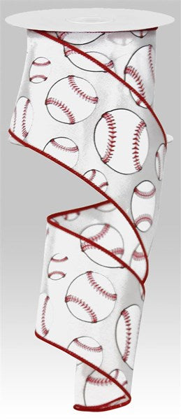 RG1747 2.5" x 10yd Baseball White/Red/Black