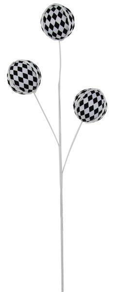 MN0229 28.25"L Harlequin Ball Spray Black/White