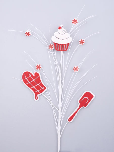 XP018724 30"H Glitter/Felt Baking Spray Red/White