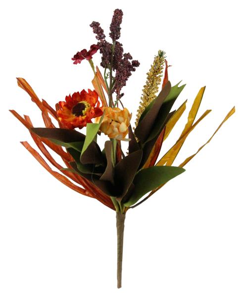 HA1636 14"L Mini Spike/Grass/Flower Pick Orange/Red/Brown/Green