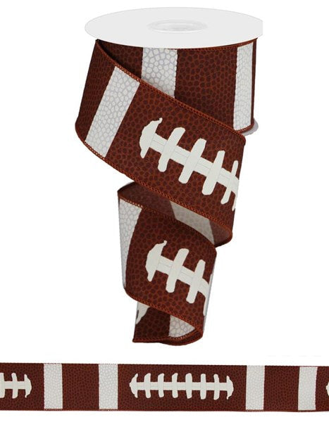 RG1093 2.5" x 10yd Football Laces Brown/White
