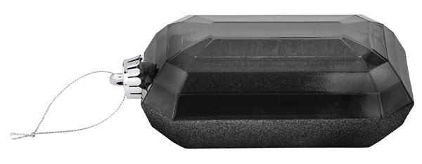 XJ707802 7"L x 4"W Glitter Rectangle Gem Orn Black