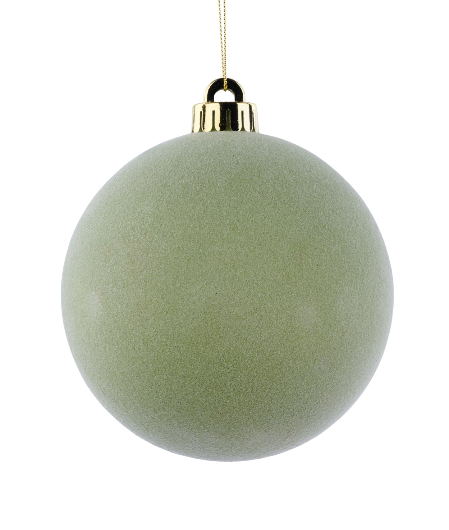 XH1138X8 120Mm Smooth Flocked Ball Ornament Sage Green