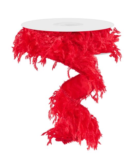 RN588424 1.5" x 10yd Furry Ribbon Red