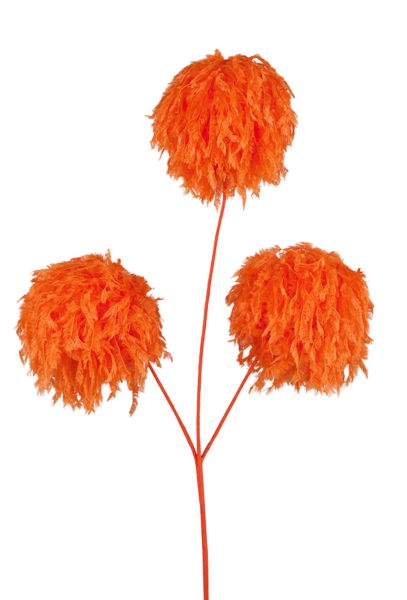 MN025420 16" Furry Fabric Ball Spray Orange