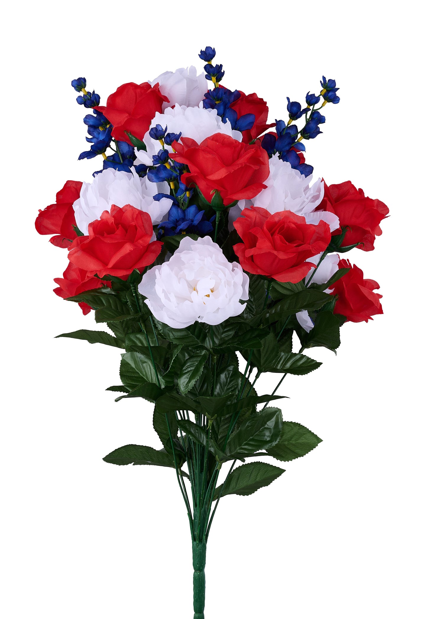 FB200337 26.5"L Rose/Peony/Delphinum Bush x 24 Red/White/Blue