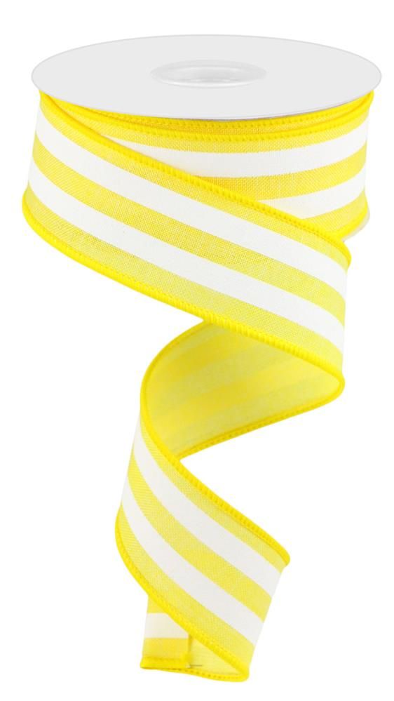 RGC156229 1.5" x 10yd Vertical Stripe Yellow/White