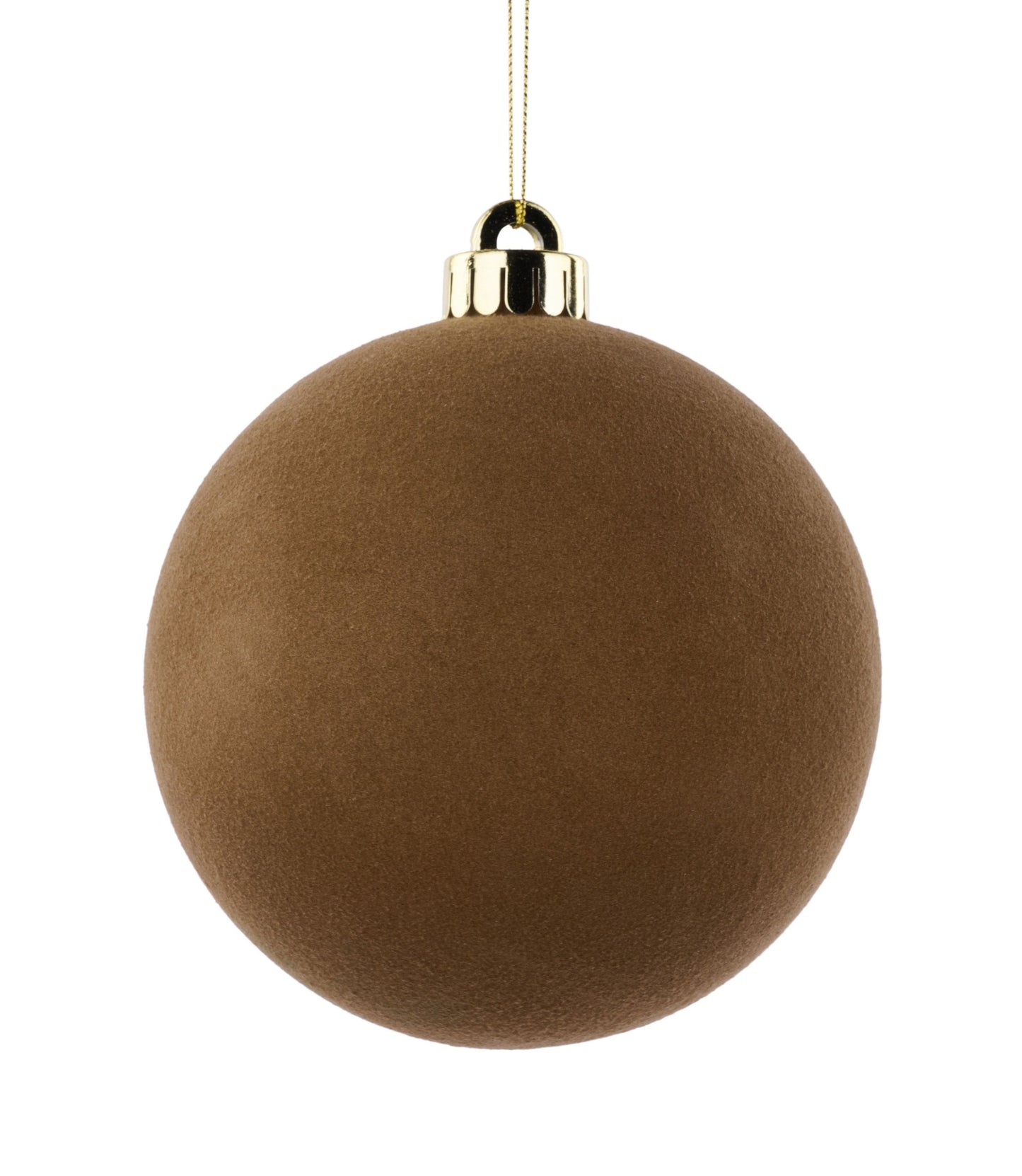 XH113804 120Mm Smooth Flocked Ball Ornament Brown