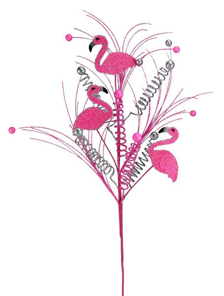 MN0126 29"L Eva/Glitter Flamingo Spray Hot Pink/Silver/Black