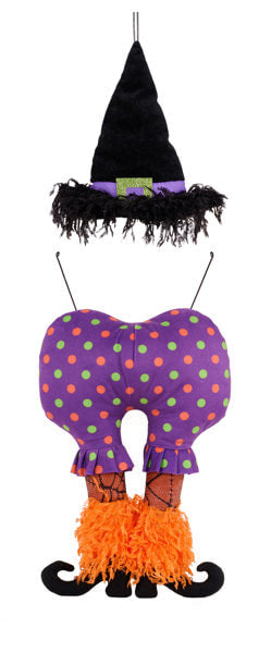 HH7565 20"H x 8.25"L Polka Dot Witch Decor Kit Purple/Black/Orange/Lime