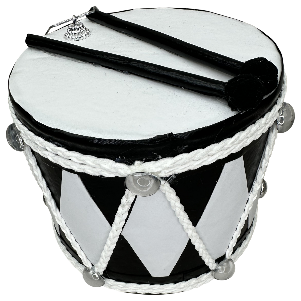86647BKWT H5xDIA6 Drum Ornament Black/White