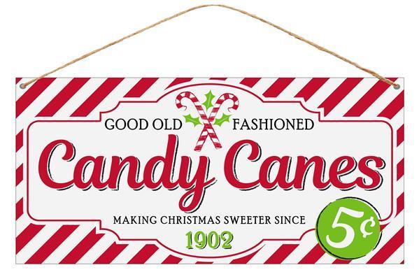 MD0385 12"L x 6"H Tin Candy Canes White/Red/Black