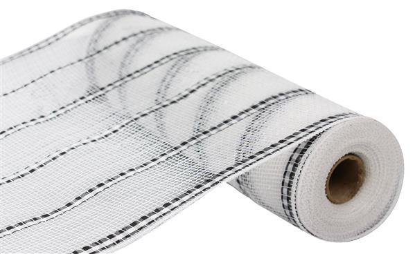 RY8900HF 10.25" x 10yd x L Wide Fabric/Foil Mesh White/Black/Irid. White