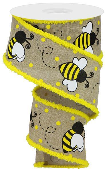 RG08193 2.5" x 10yd Bumblebee On Royal/Drift Lt Beige/Yellow/White/Blk
