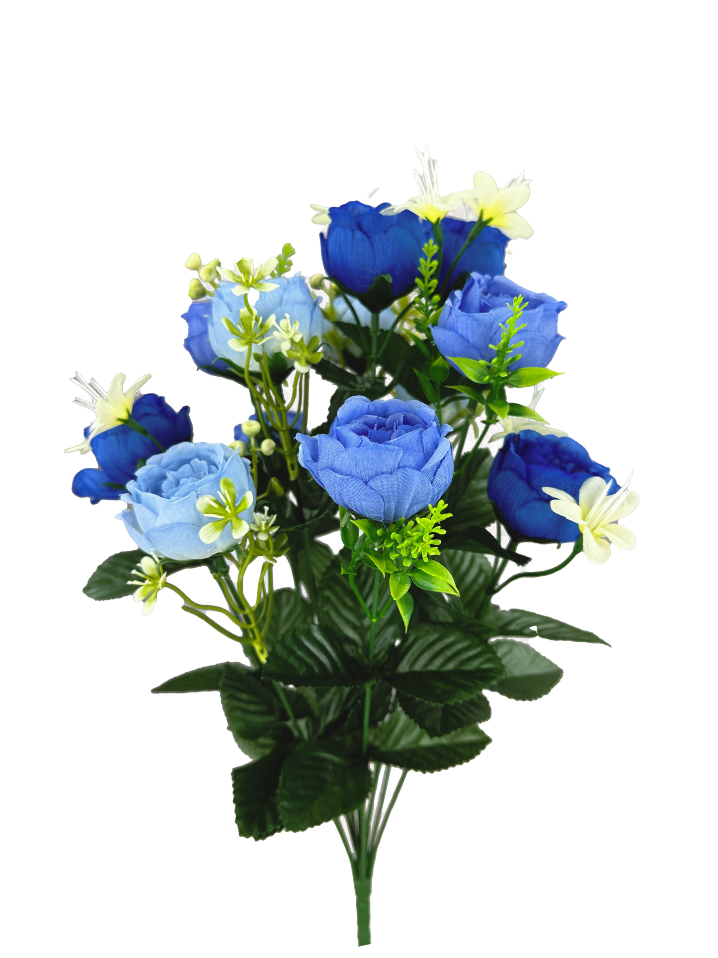 63669BL 17" Peony BushX12 Blue