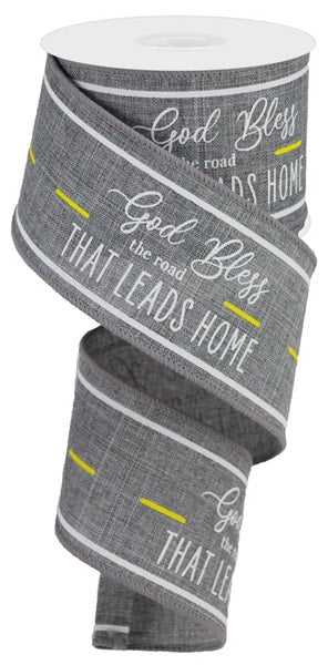 RGA1949NJ 2.5"X10yd God Bless the Road Grey/Yellow/White