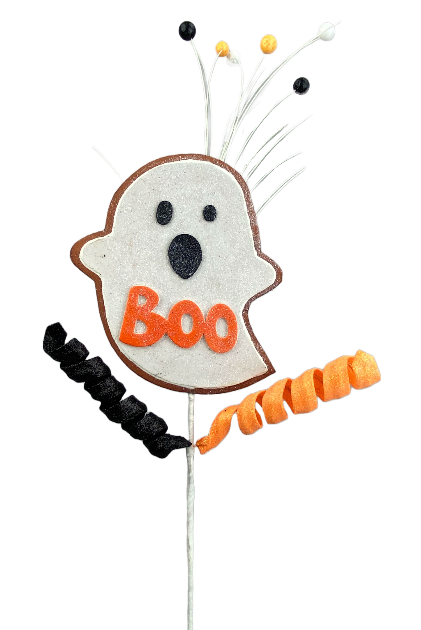 56962WT 25"H Ghost Boo Cookie Spray White/Orange/Black